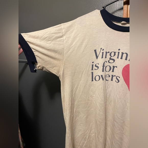 Vintage 1970s Ringer Tee ♥️ Virginia is for Lovers - Picture 3 of 12